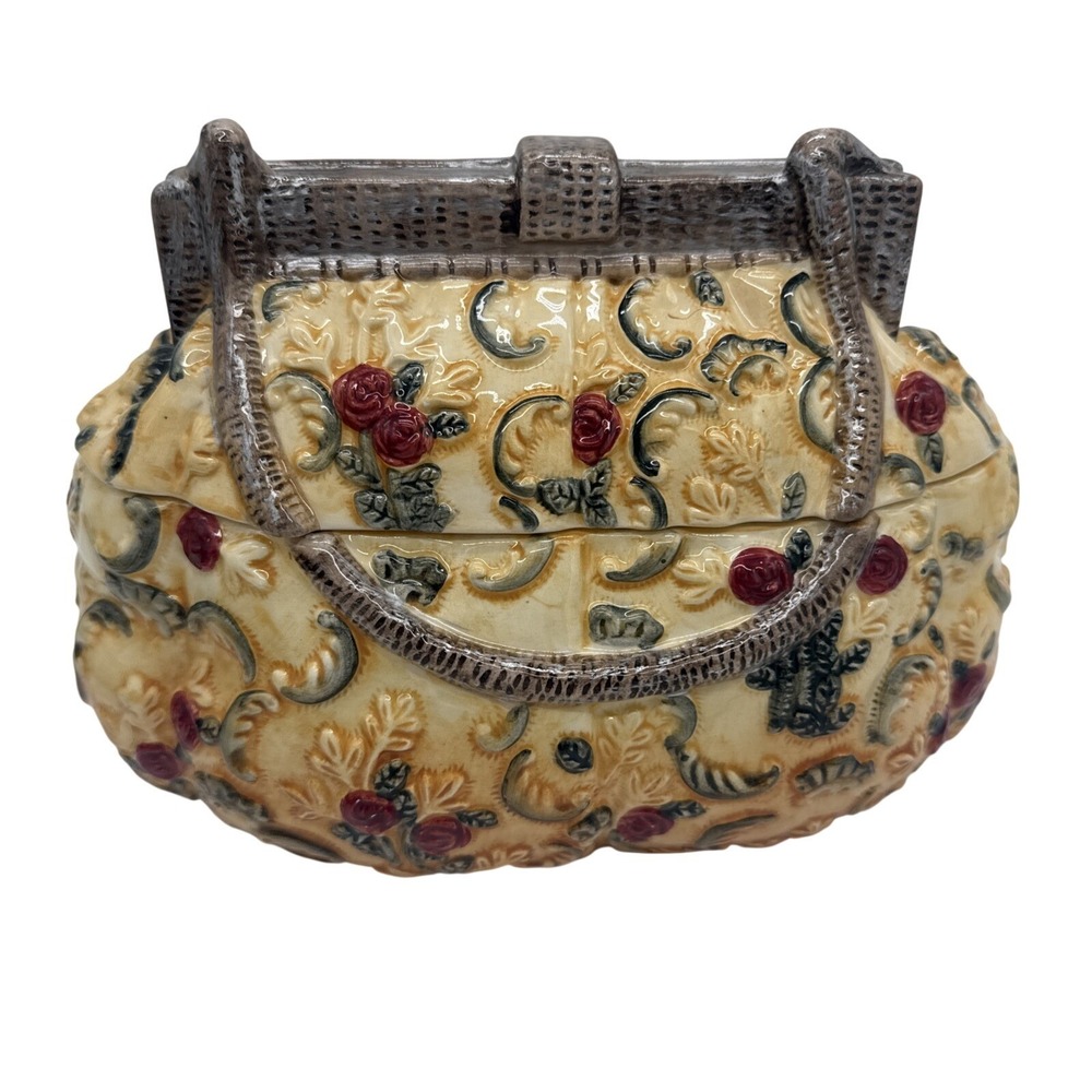 Rose Pattern Vintage Handbag Cookie Jar Int'l Art China International Art